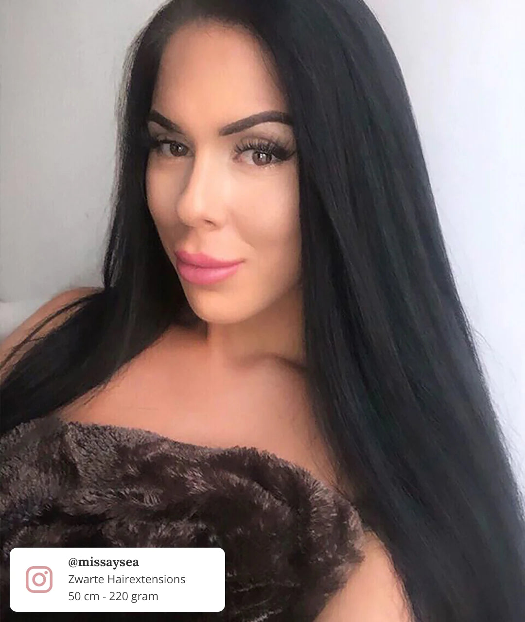 Zwarte clip-in hairextensions 🖤 50cm - 300g