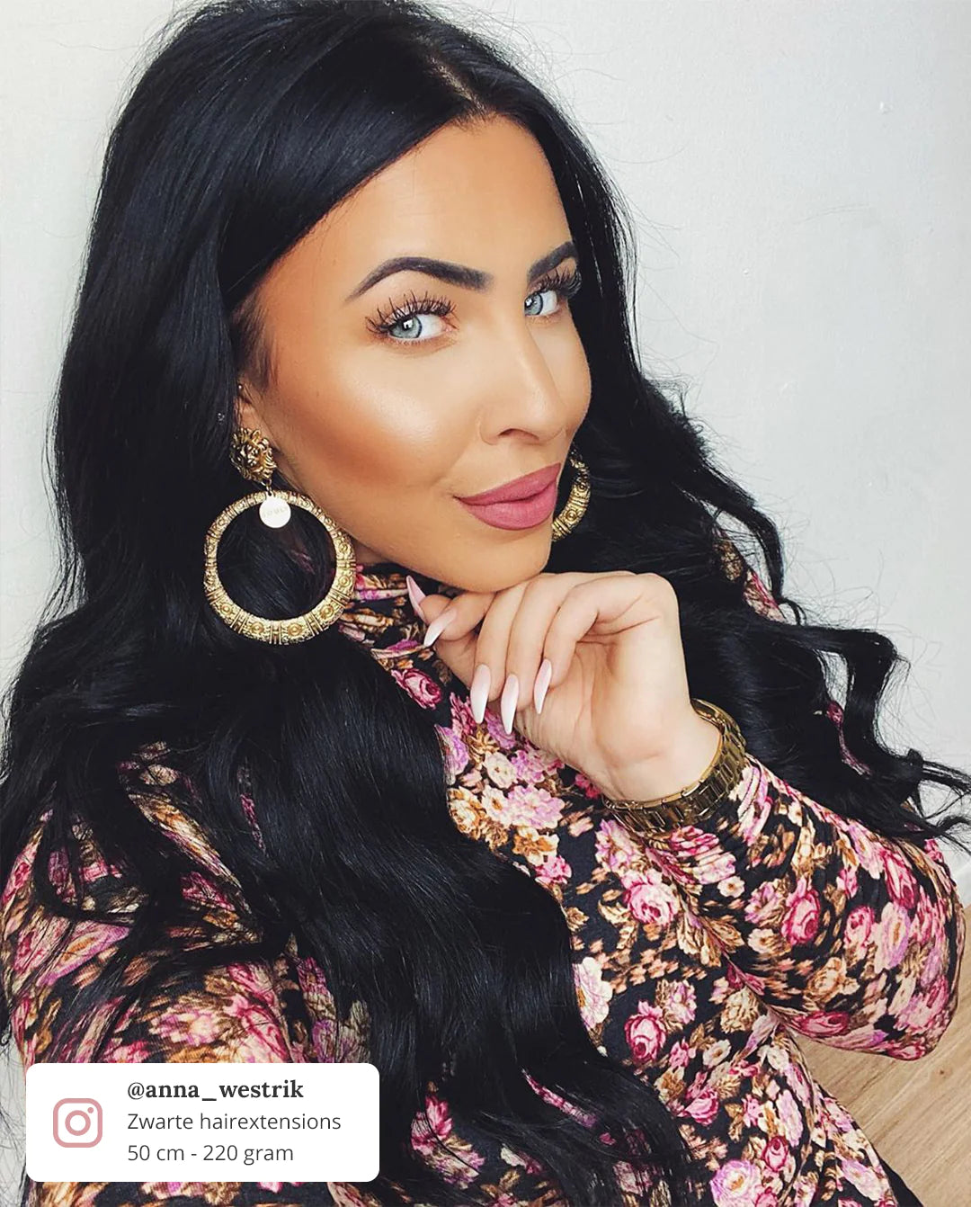Zwarte clip-in hairextensions 🖤 50cm - 300g
