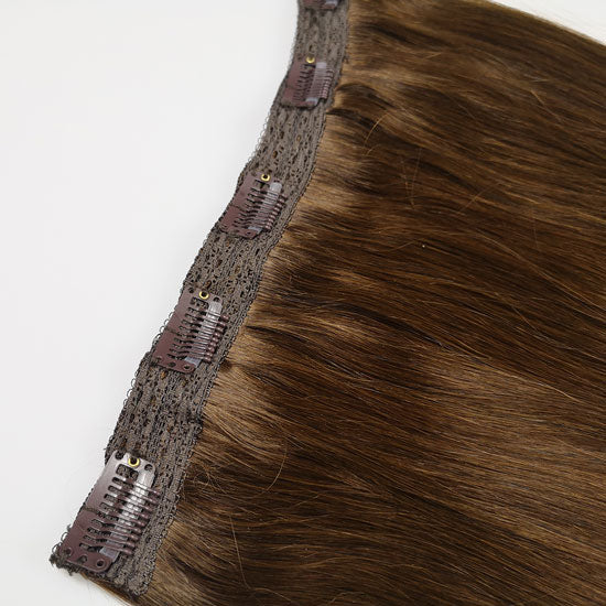 Midden bruine quad weft hairextensions 🌰 60cm - 100g
