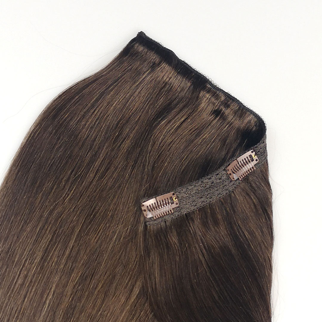 Chocolade bruine Volumizer • Clip-in hair extensions • 40cm (80g)