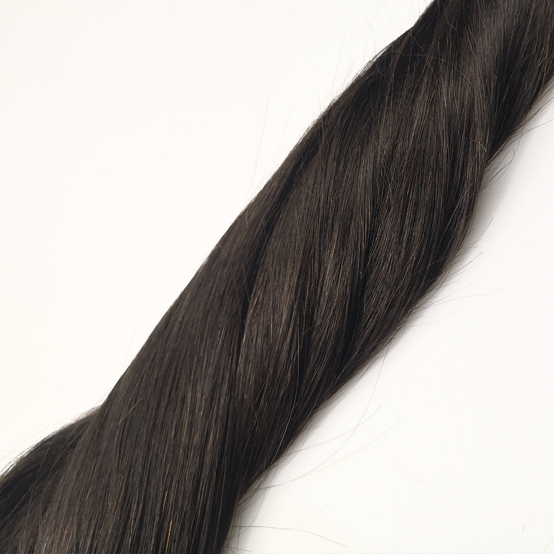 Donker bruine clip-in hair extensions • 40cm (120g)