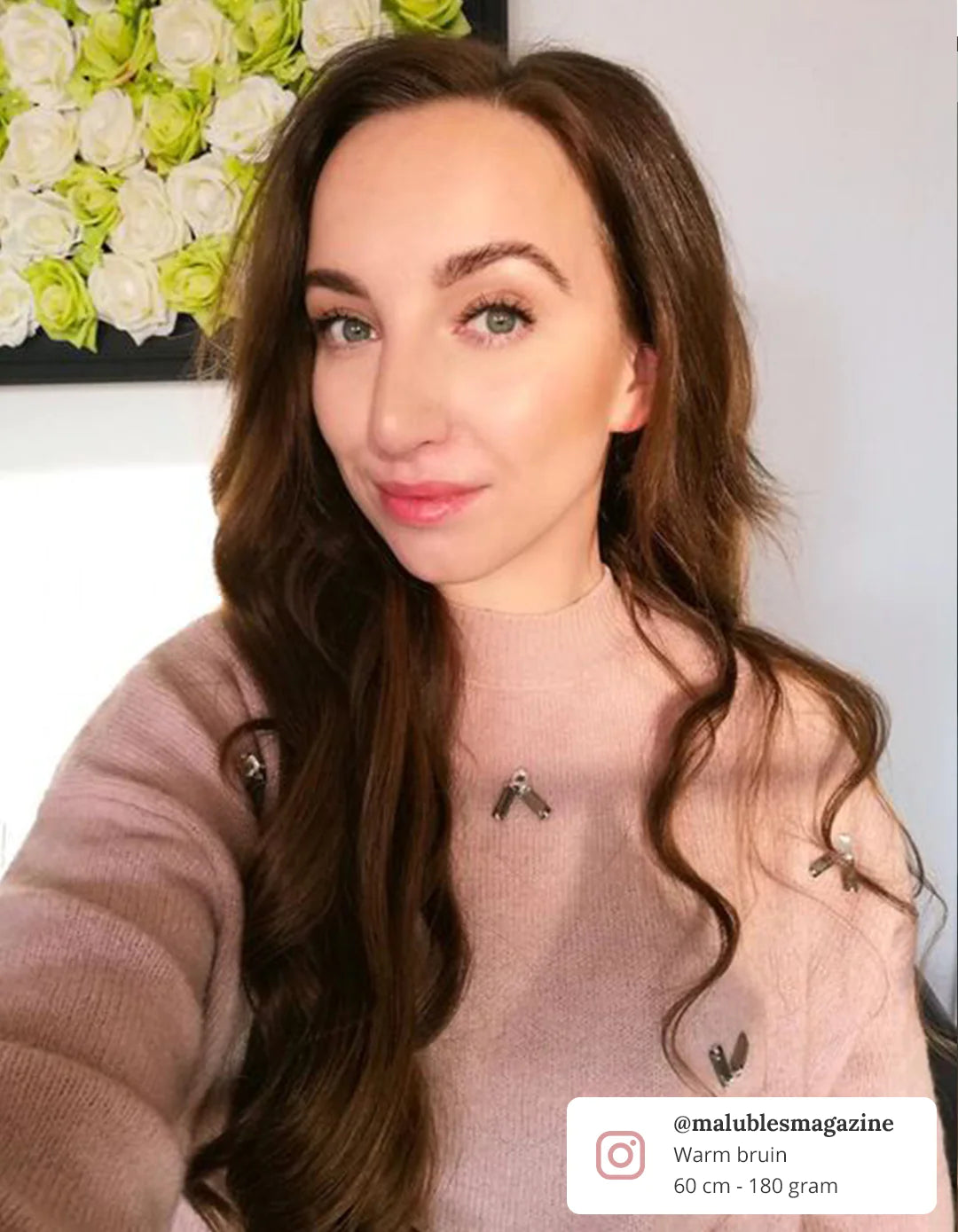 Warm bruine clip-in hairextensions 🌰 60cm - 280g