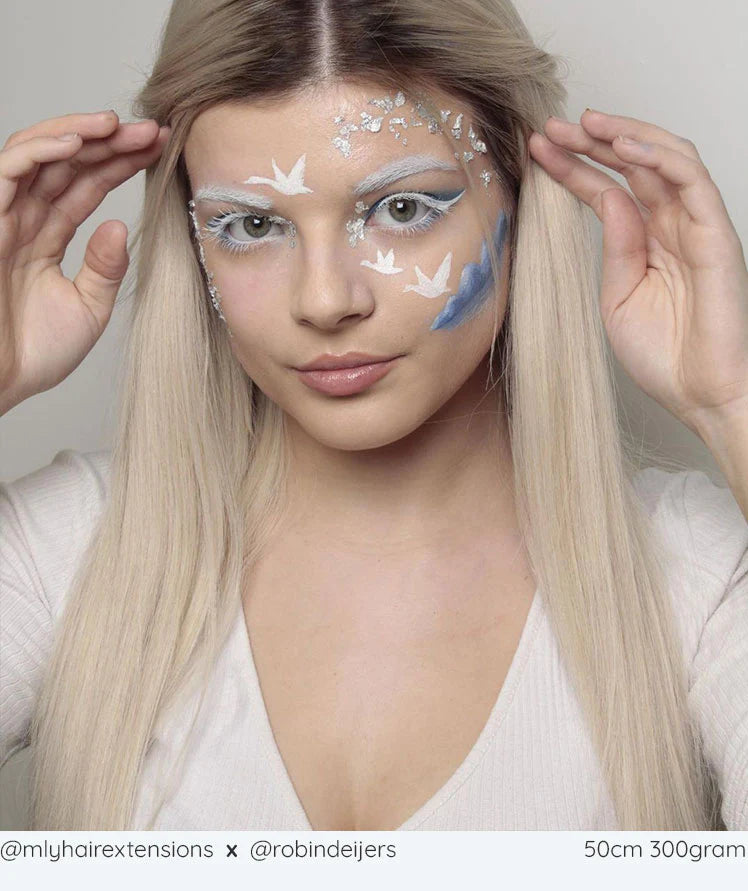 Platina Blonde clip-in hairextensions π 40cm - 260g