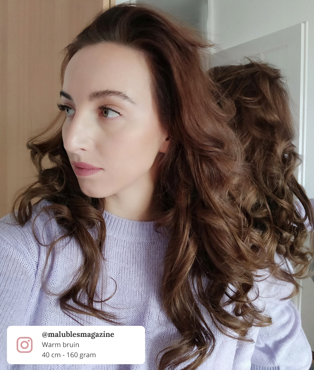 Warm bruine clip-in hairextensions ๐ฐ 30cm - 160g