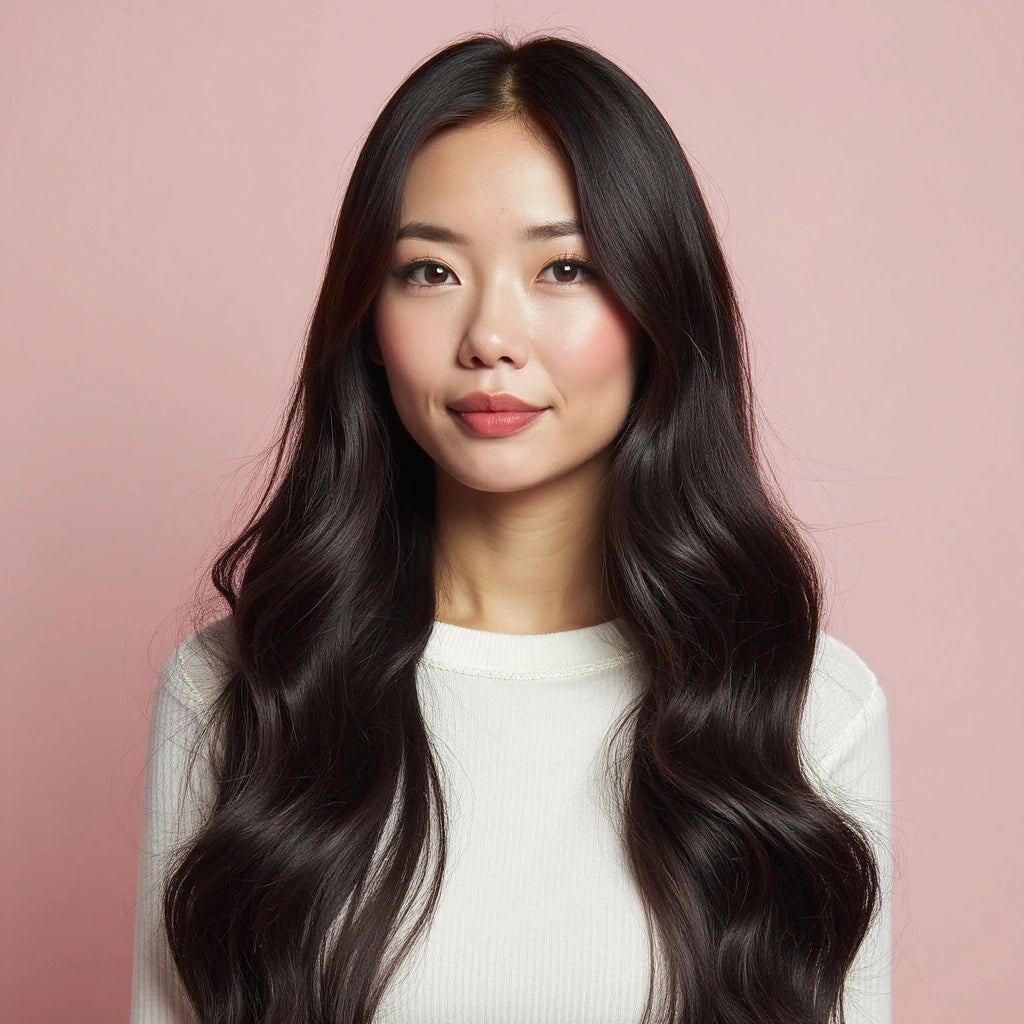 Zwart-bruine clip in hairextensions van echt haar. Heb je donker haar maar niet pikzwart? Dan is deze kleur clip ins een match voor jou!