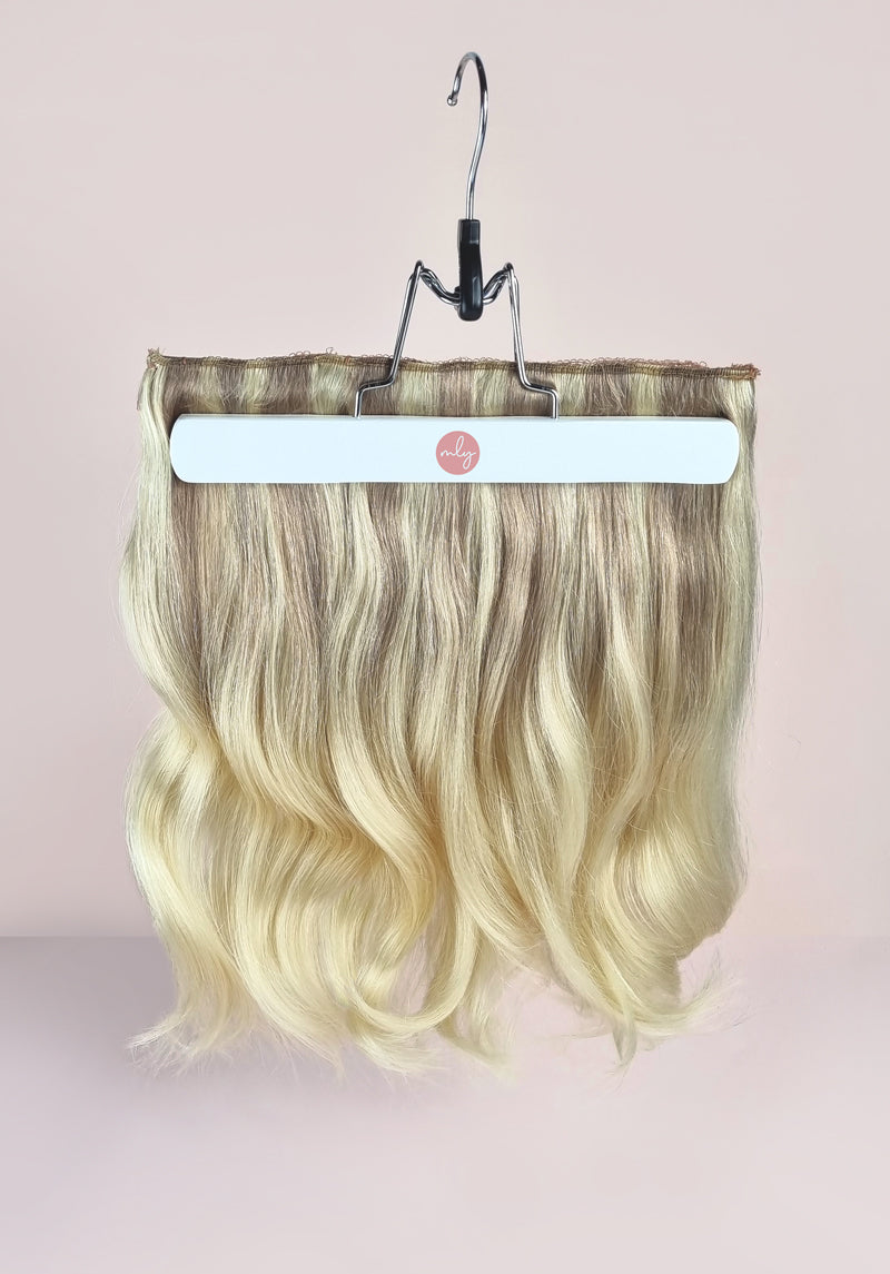 Diamond balayage asblond naar platina blonde ombre clip in hairextensions. Remy human hair volumizer van 30cm, 40cm of 50cm lang