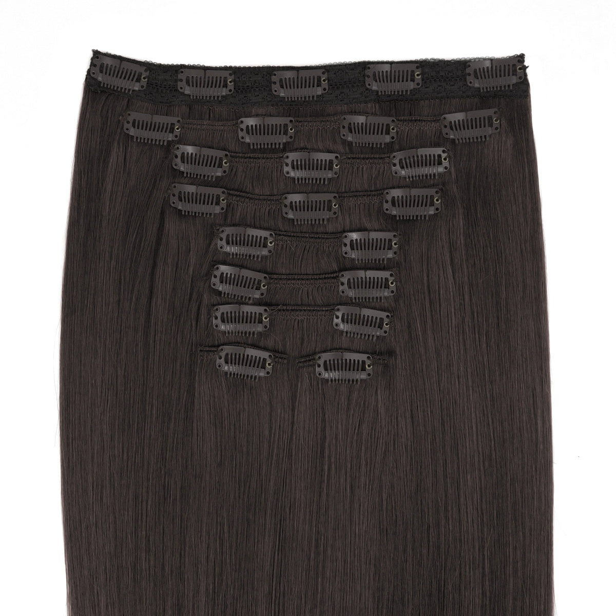 Zwartbruine clip-in hair extensions • 50cm (300g)