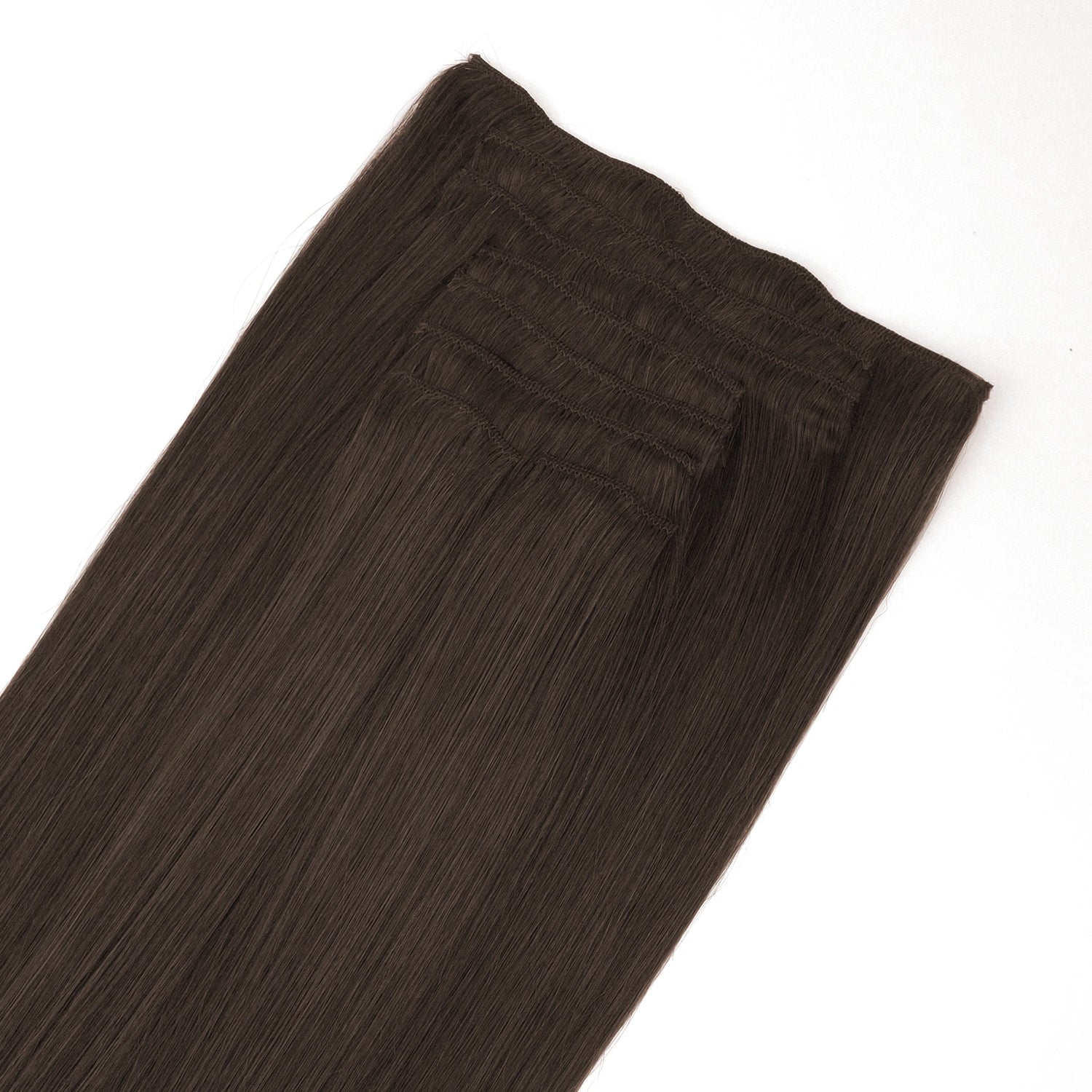 Donker bruine clip-in hair extensions • 50cm (300g)