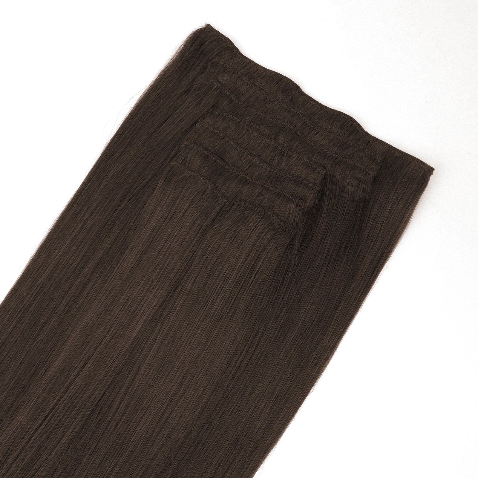 Donker bruine clip-in hair extensions • 50cm (300g)