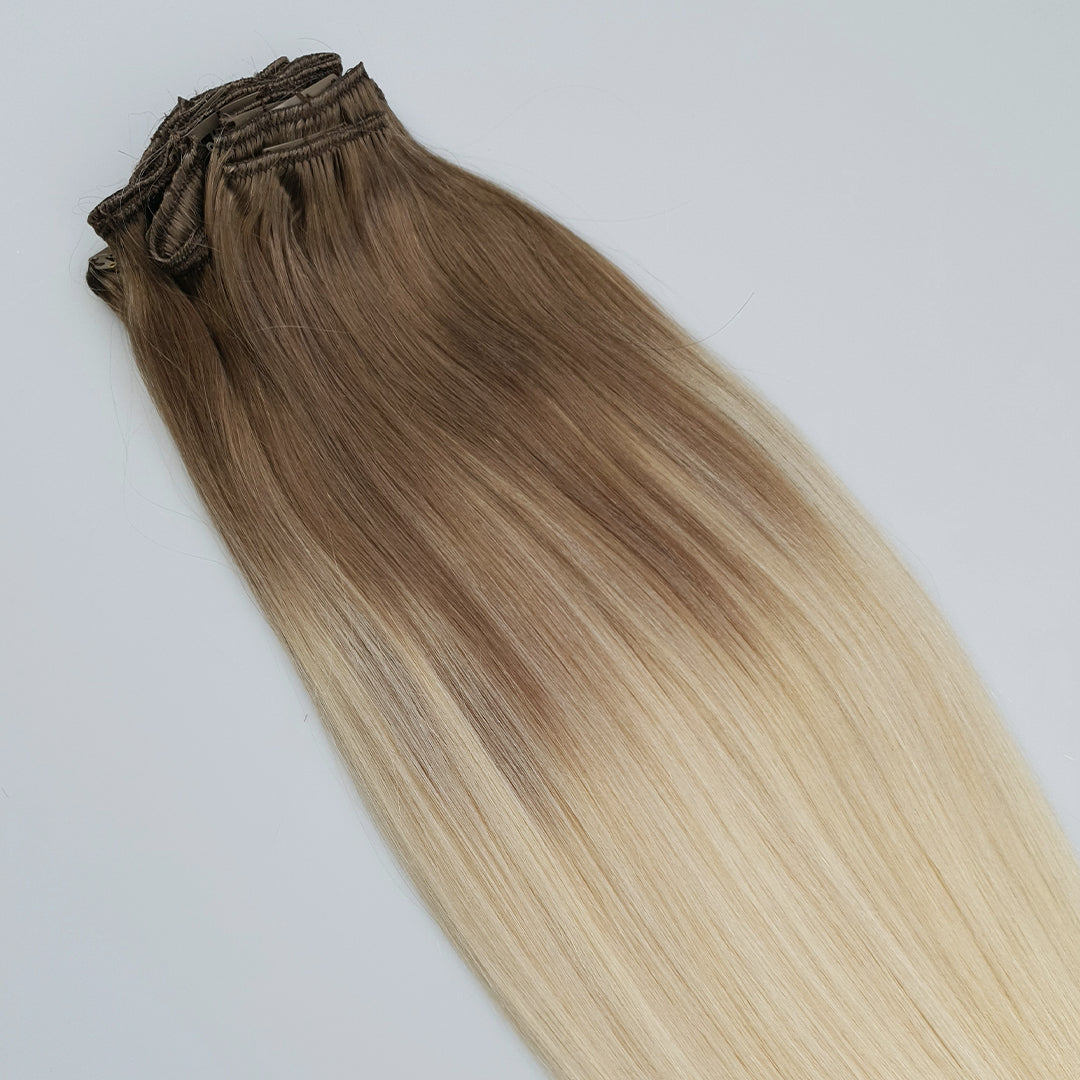 Cappuccino Balayage clip-in hairextensions ☕ 30cm - 230g