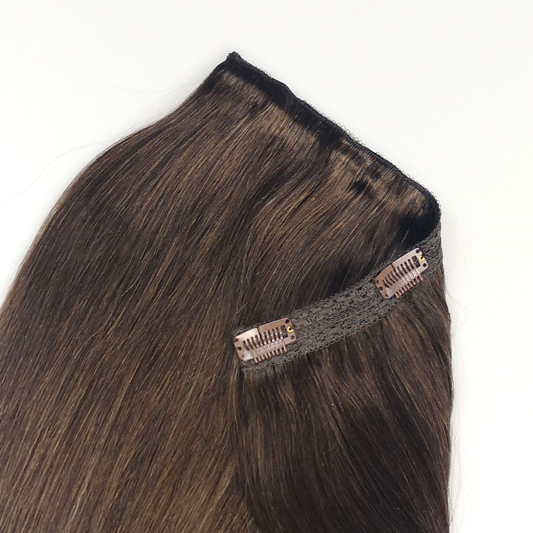 Chocolade Bruine quad weft hairextensions 🍫 60cm - 100g