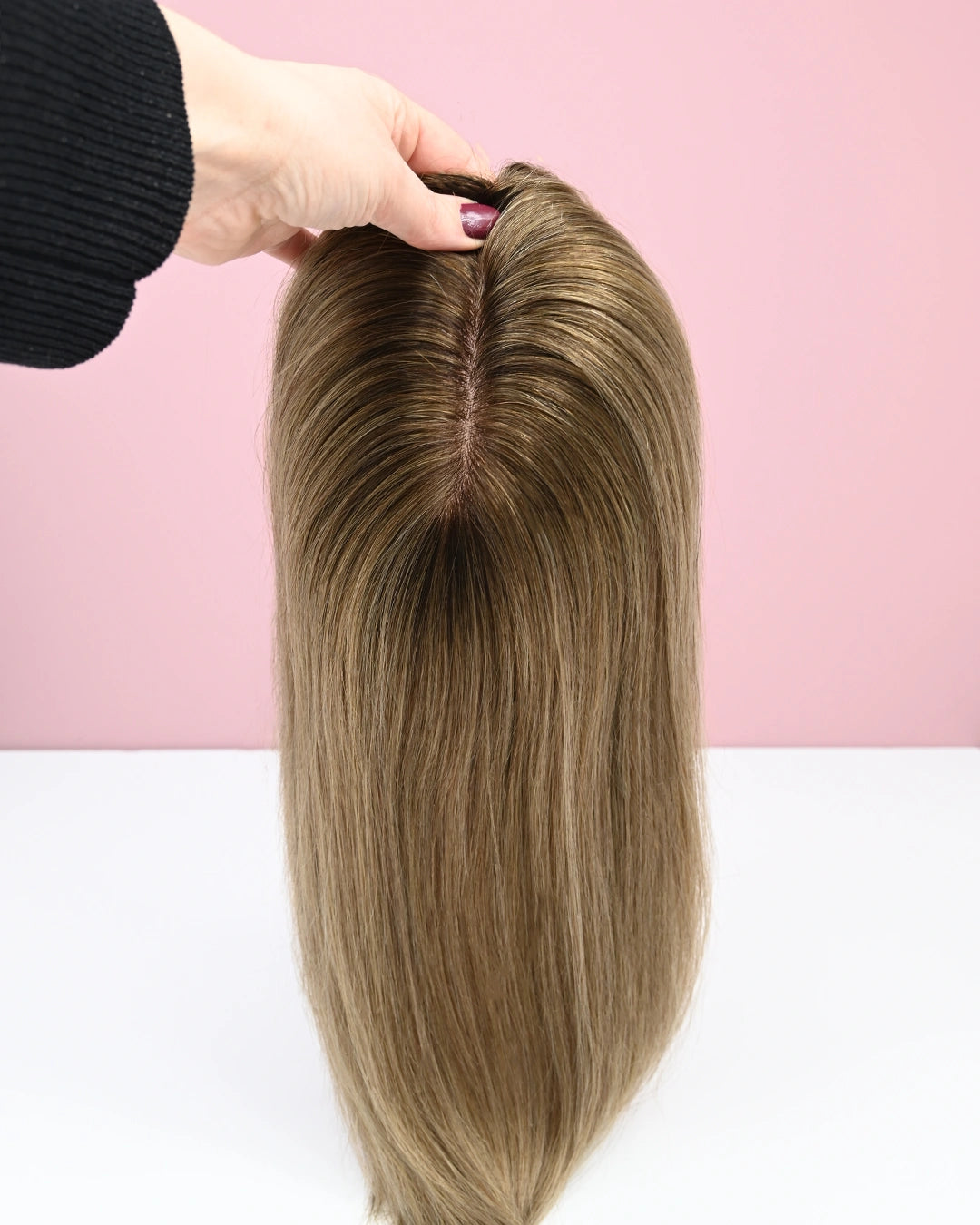 Silk base Hair Topper - Chocolate Balayage