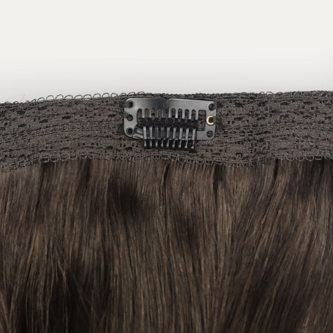 Donker Bruine quad weft hairextensions 🤎 30cm - 70g