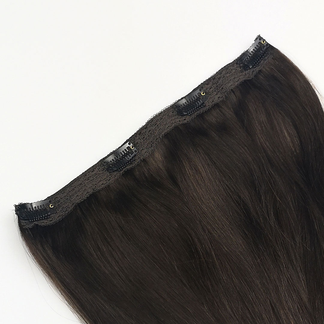 Donker Bruine quad weft hairextensions 🤎 40cm - 80g