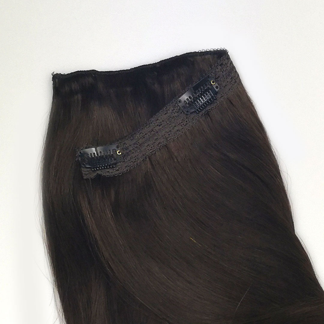 Donker Bruine quad weft hairextensions 🤎 40cm - 80g