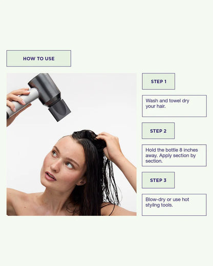 Hoe gebruik je de Quick dry heat spray van Maria Nila?
