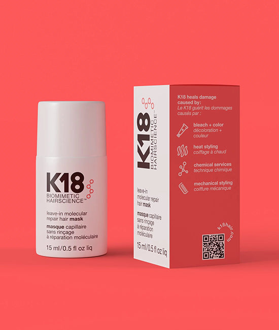 K18 Leave in Molecular Repair Hair Mask verpakking en flesje 15ml
