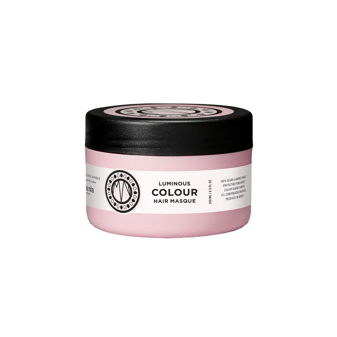 Maria Nila Luminous Colour Masque is een zacht haarmasker voor gekleurd haar die het haar hydrateert en voedt, met een zijdezacht resultaat. Dit product bevat granaatappel extract om de mooie kleuren te behouden. Daarnaast heeft het een Colour Guard Complex, dit voorkomt het vervagen van je haarkleur en het beschermt je extensions en/of je eigen haar&amp;nbsp;tegen o.a. UV-straling. Luminous Colour Masque heeft een frisse en fruitige geur van appel, braam en perzik. Yum!