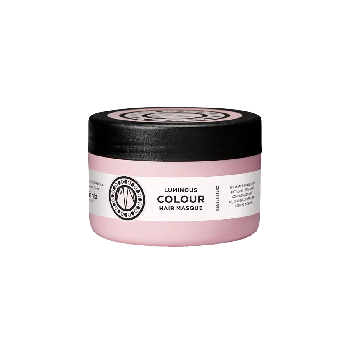 Maria Nila Luminous Colour Masque is een zacht haarmasker voor gekleurd haar die het haar hydrateert en voedt, met een zijdezacht resultaat. Dit product bevat granaatappel extract om de mooie kleuren te behouden. Daarnaast heeft het een Colour Guard Complex, dit voorkomt het vervagen van je haarkleur en het beschermt je extensions en/of je eigen haar&amp;nbsp;tegen o.a. UV-straling. Luminous Colour Masque heeft een frisse en fruitige geur van appel, braam en perzik. Yum!