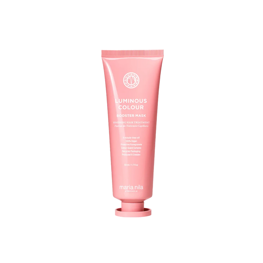 Heb je gehoord van het fantastische Luminous Colour Booster Masque van Maria Nila? Dit spul is als een snelwerkende toverdrank voor je hair(extensions), dat het super zacht en glanzend maakt! Het zit boordevol granaatappelextract en het Color Guard Complex om gekleurd haar te versterken en te beschermen.