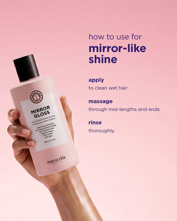 Maria Nila Mirror Gloss Conditioner voor extra glans en shiny hairextensions

