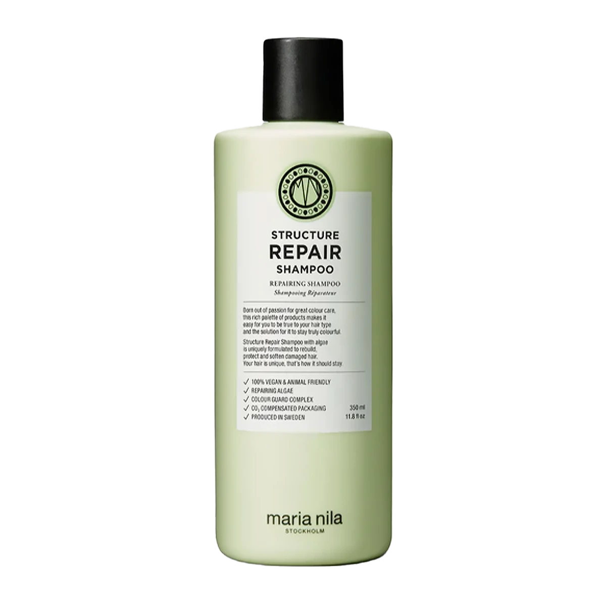 Maria Nila Structure Repair Shampoo is een vocht inbrengende verzorgende shampoo die het haar hydrateert en versterkt. Speciaal voor droog, beschadigd, geblondeerd haar en/of hairextensions die extra liefde nodig hebben. Maria Nila&