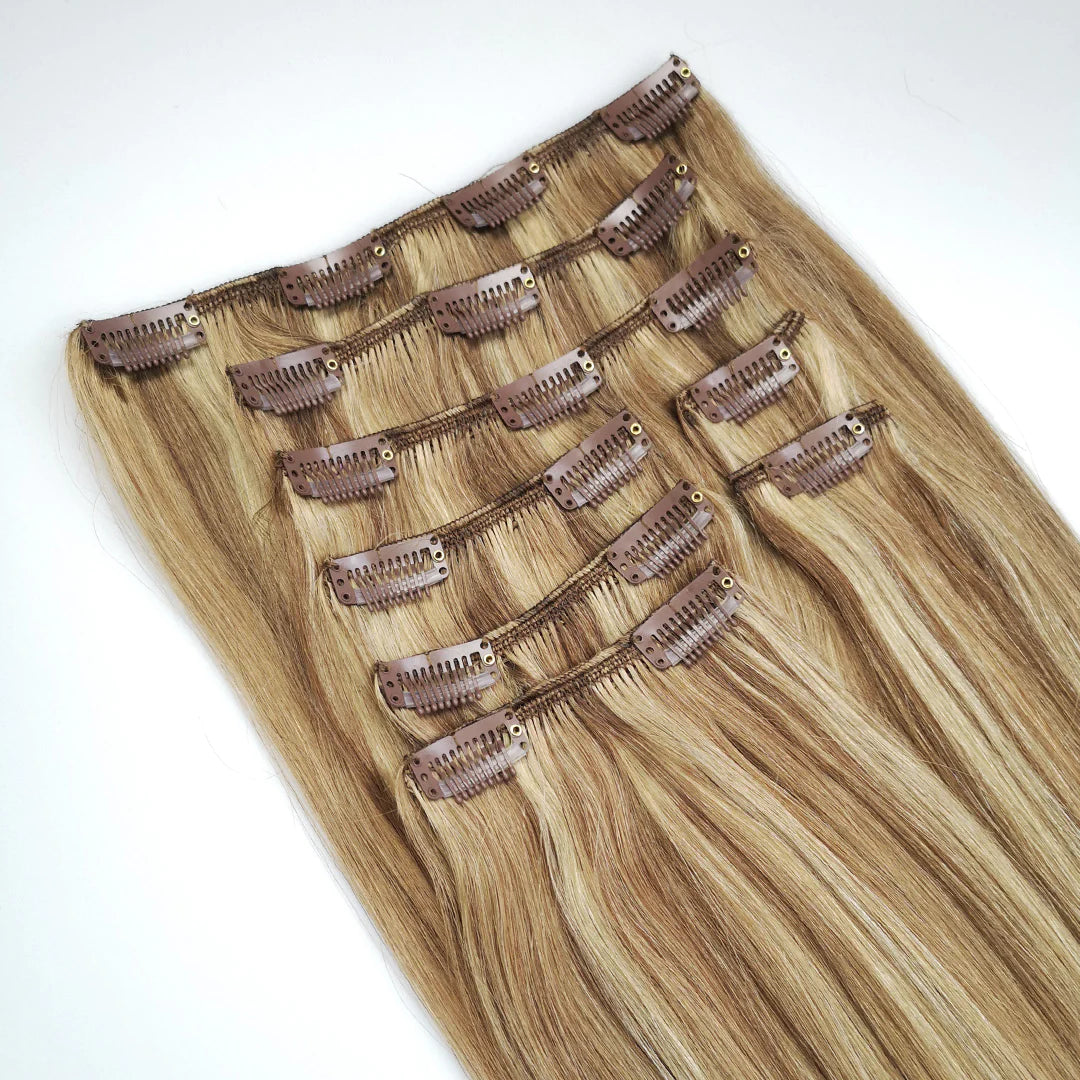 Mixed blonde clip-in hairextensions 🐆 50cm - 300g