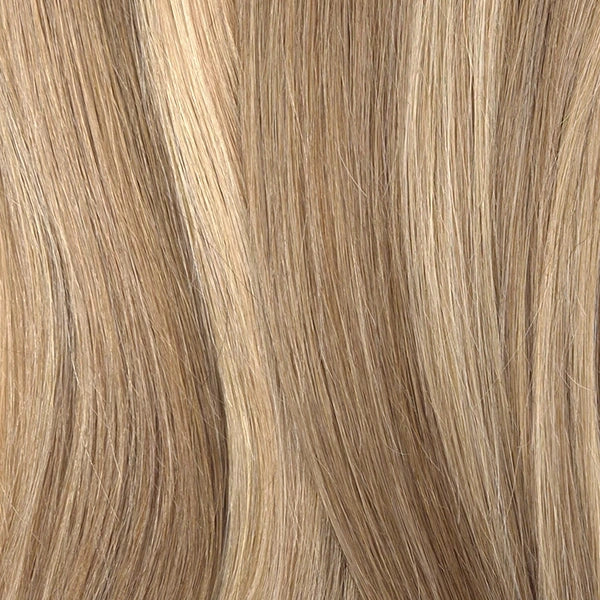 Mixed blonde clip in hair extensions van remy human hair, oftewel echt haar. Een Kleurmix van midden blondtinten. 