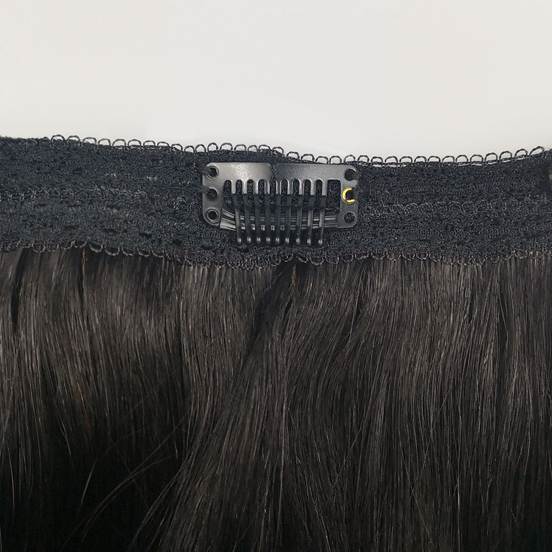 Zwart-bruine quad weft hairextensions ♠️ 60cm - 100g