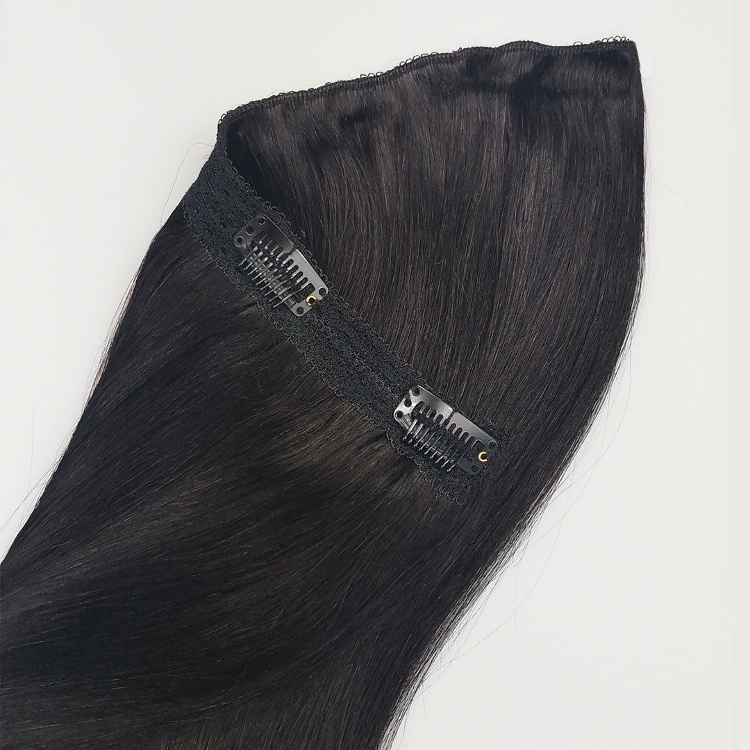 Zwart-bruine quad weft hairextensions ♠️ 40cm - 80g