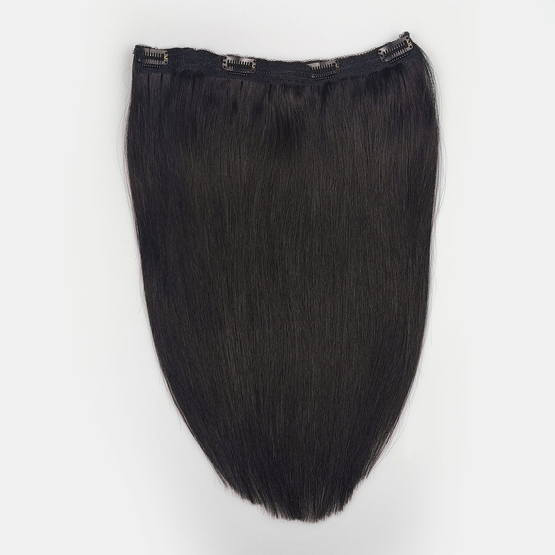 Zwart-bruine quad weft hairextensions ♠️ 60cm - 100g
