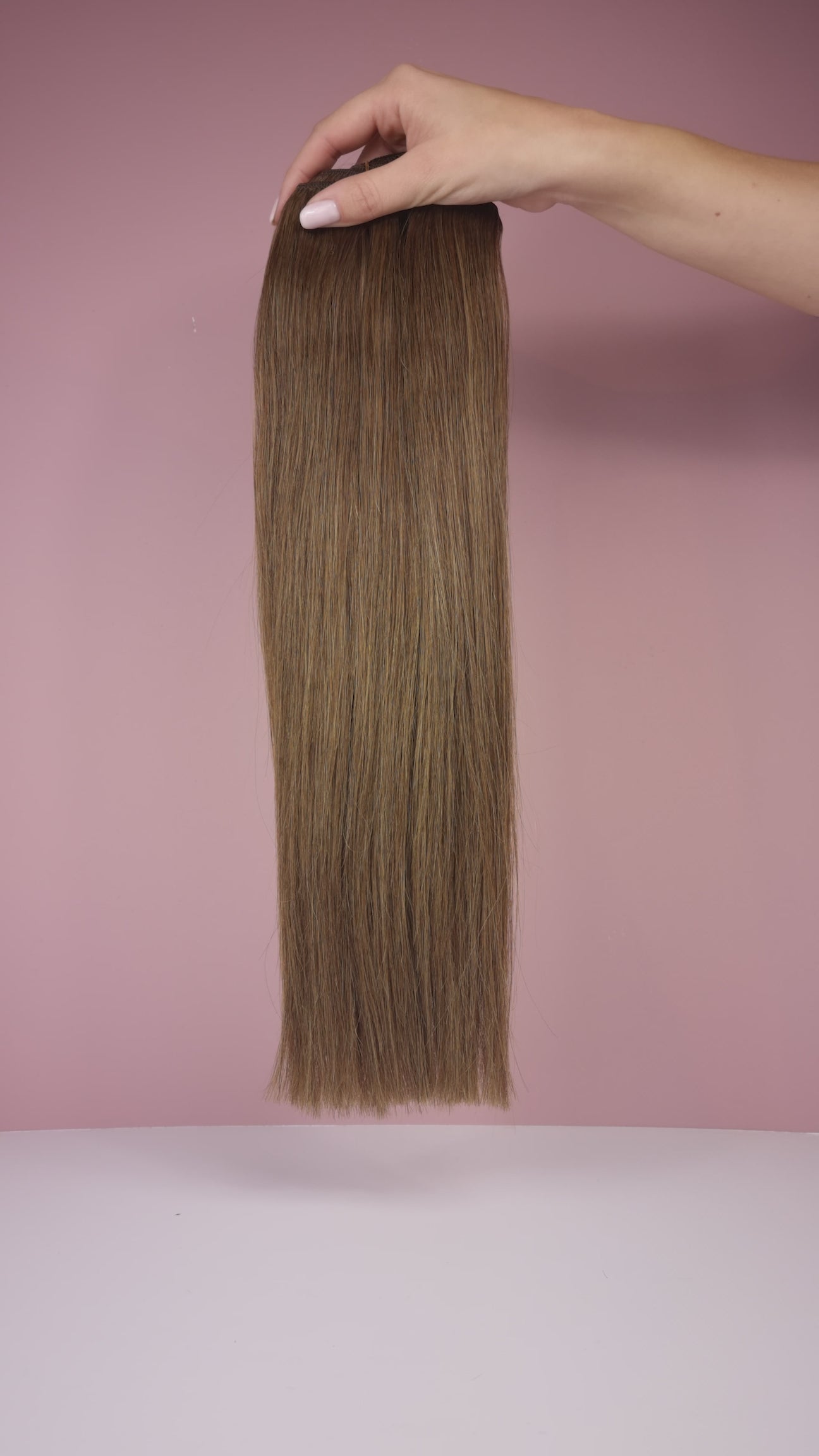 Midden bruine quad weft hairextensions 🌰 40cm - 80g