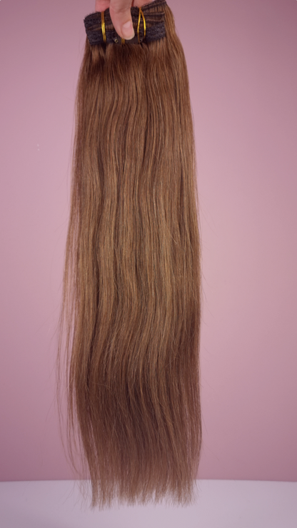 Choco bruine Clip in Hairextensions (40cm, 120gram)