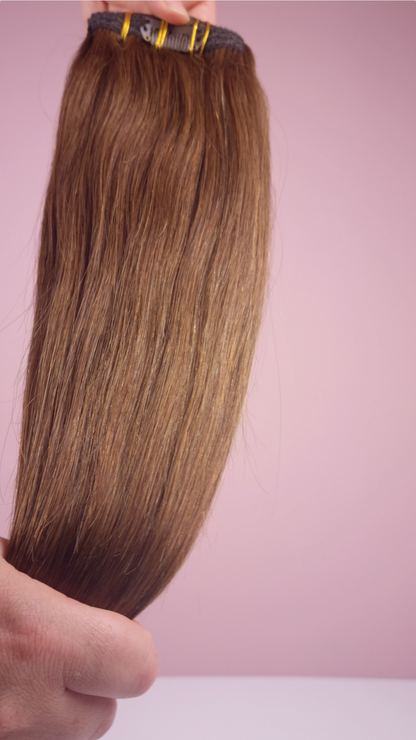 Choco bruine Clip in Hairextensions (40cm, 120gram)