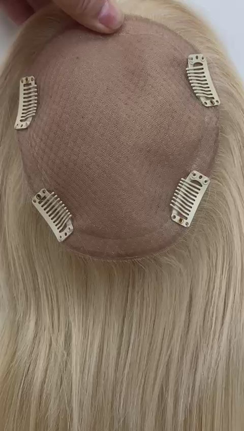 Silk base Hair Topper - Platina Blond