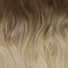 Cappuccino balayage clip in hairextensions van echt haar. Mooi glanzend, vol tot in de punten en naar wens te stylen. 
