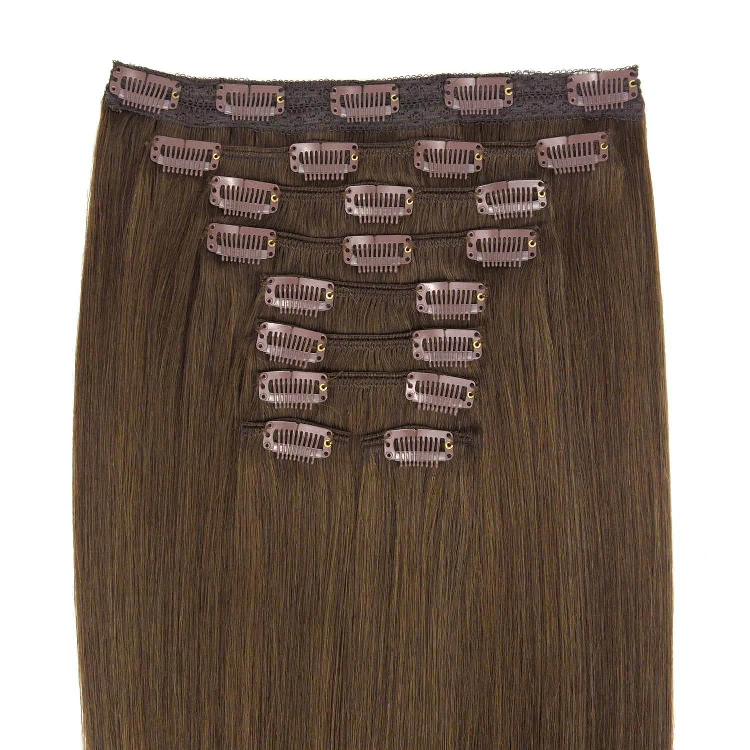 XL set clip in hair extensions met 8 baantjes gemaakt van remy human hair. double drawn en double weft dus vol tot in de punten. Geschikt voor dik haar. 