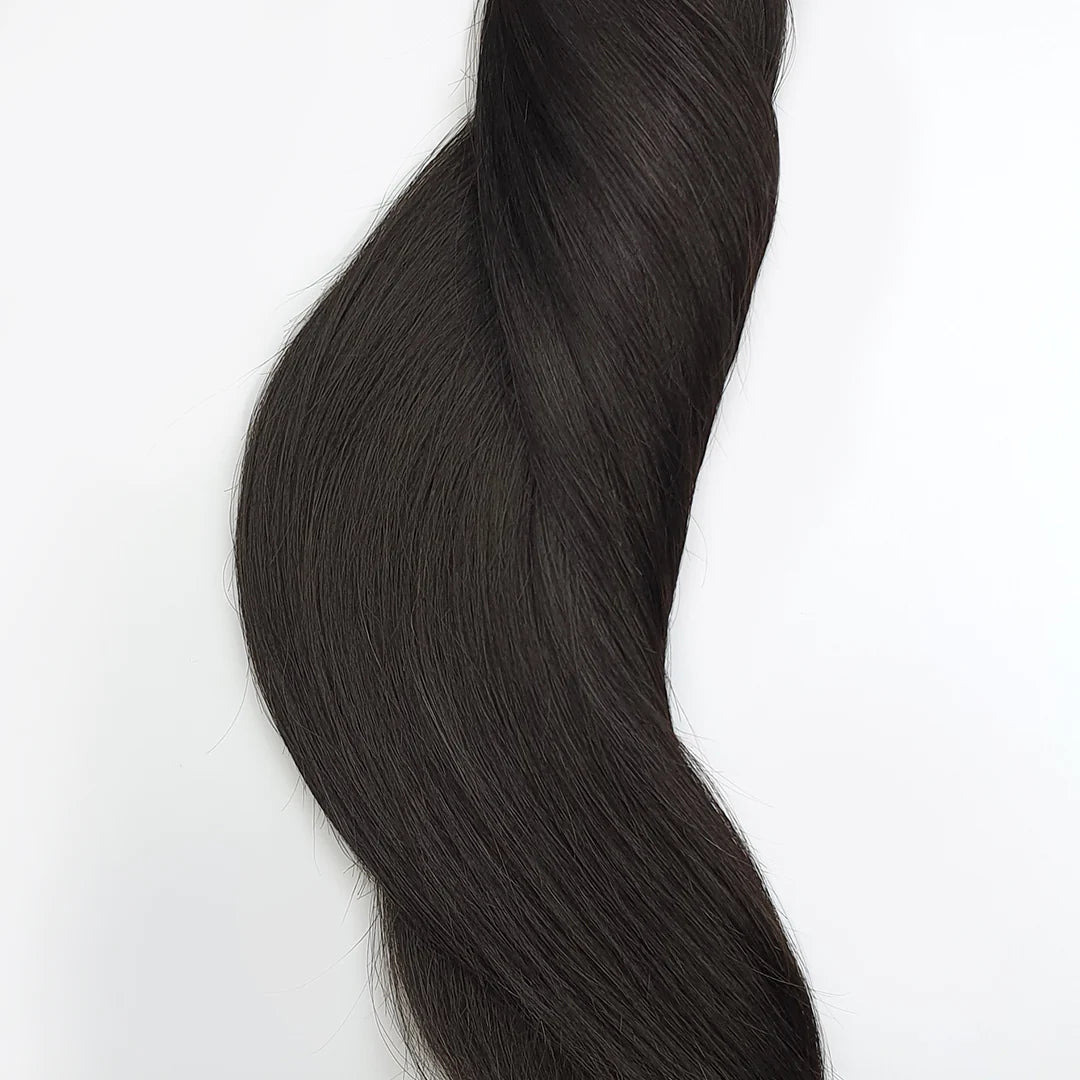 Zwart-bruine clip-in hairextensions ♠️ 30cm - 230g