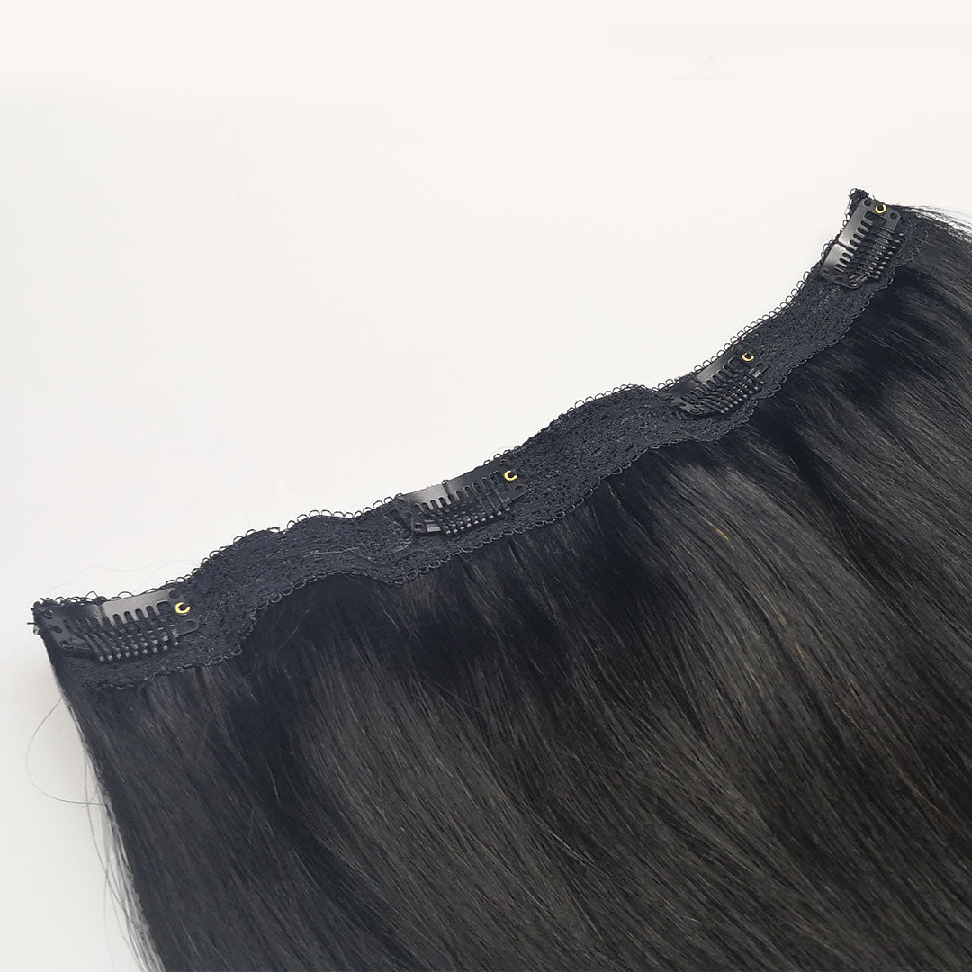 Zwarte Quad Weft Hairextensions 🖤 60cm - 100g