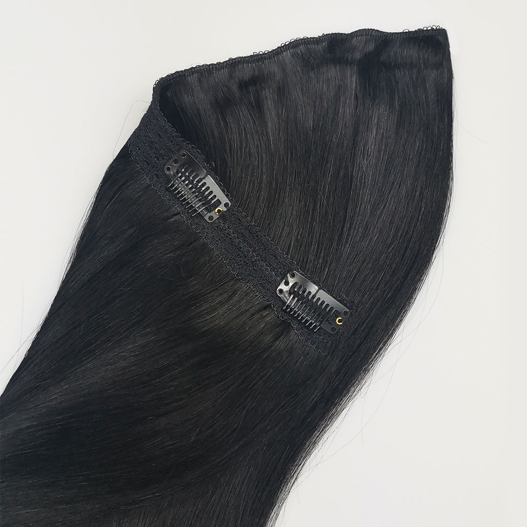 Zwarte Quad Weft Hairextensions 🖤 40cm - 80g