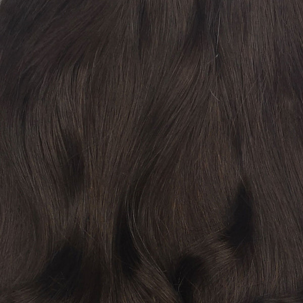 donker bruine kleurstaal van de ponytail van echt haar. Remy human hair paardenstaart met clip in