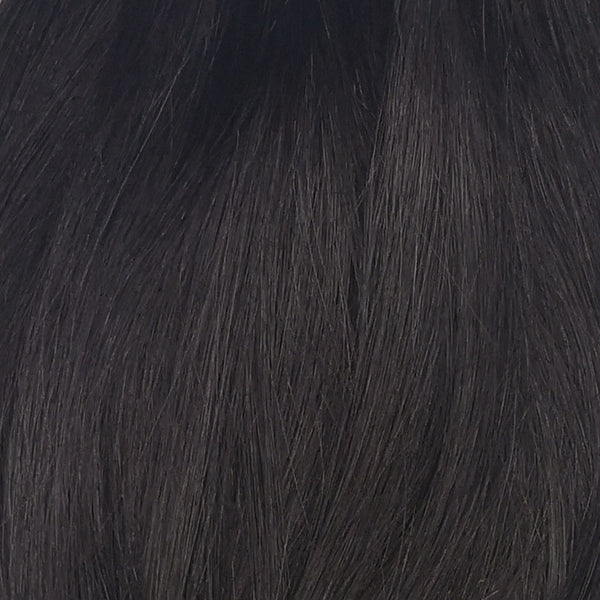 kleurstaal zwart bruine clip in ponytail van echt haar