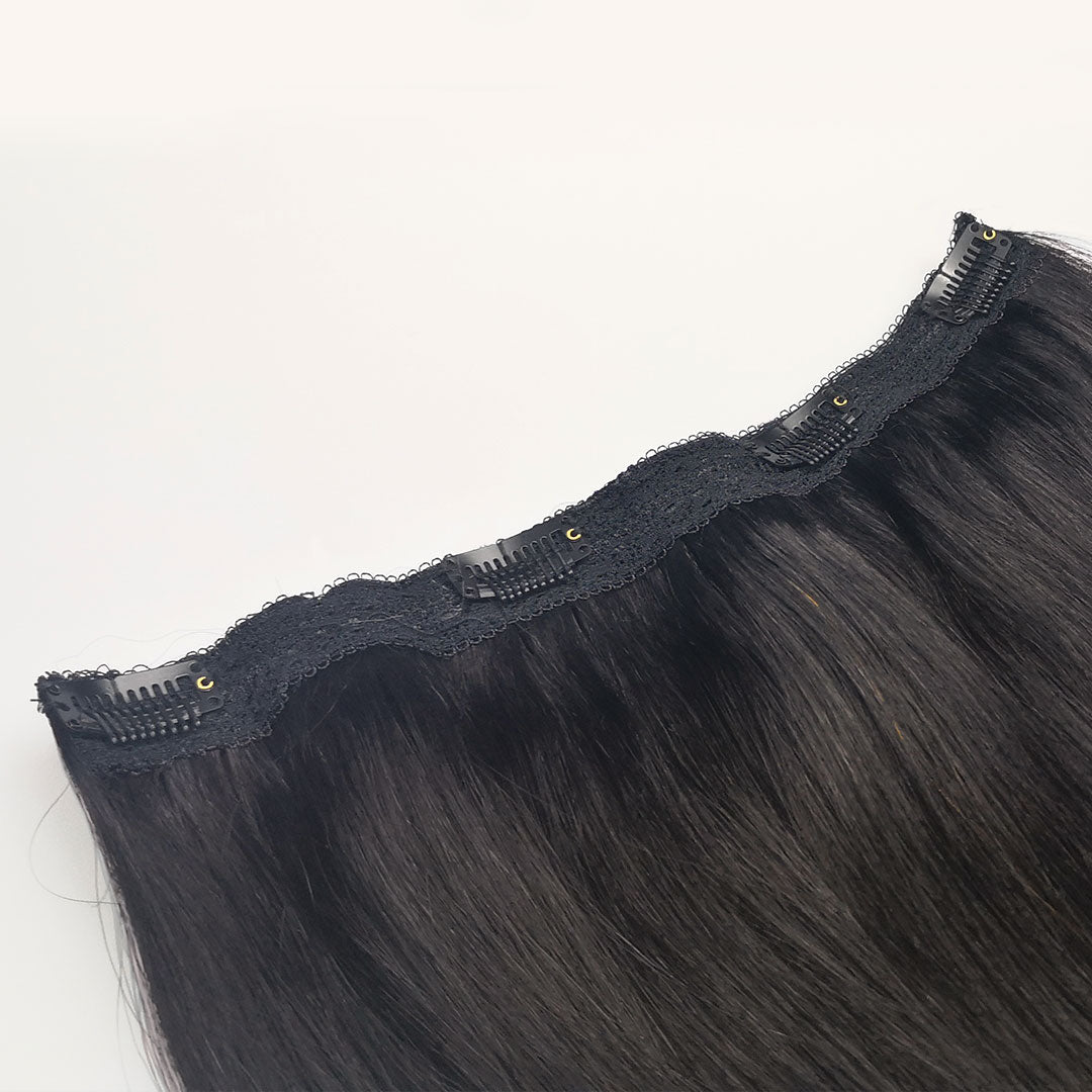 Zwart-bruine quad weft hairextensions ♠️ 50cm - 80g