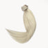 Silver, as blonde clip in ponytail van echt haar. Remy human hairextenion paardestaart